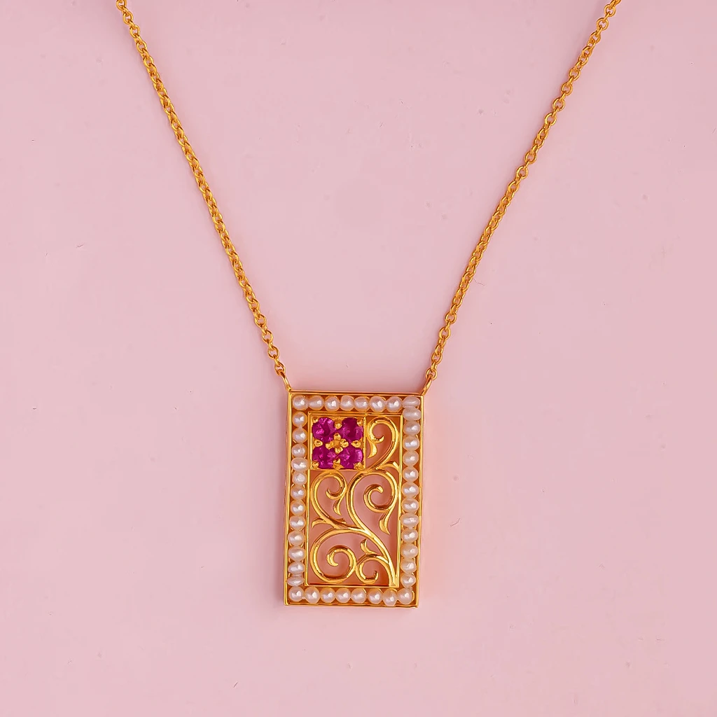 LJ060: Rectangular Ful Necklace